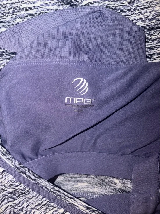 MPG Sport Blue White Travel Athletic Dress Built-in Bra Pockets XL - Picture 10 of 11